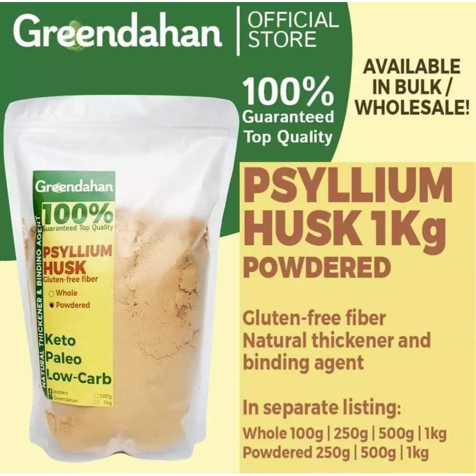 GREENDAHAN/ Organic Psyllium Husk Ground/Powdered 500g 1 kl Keto