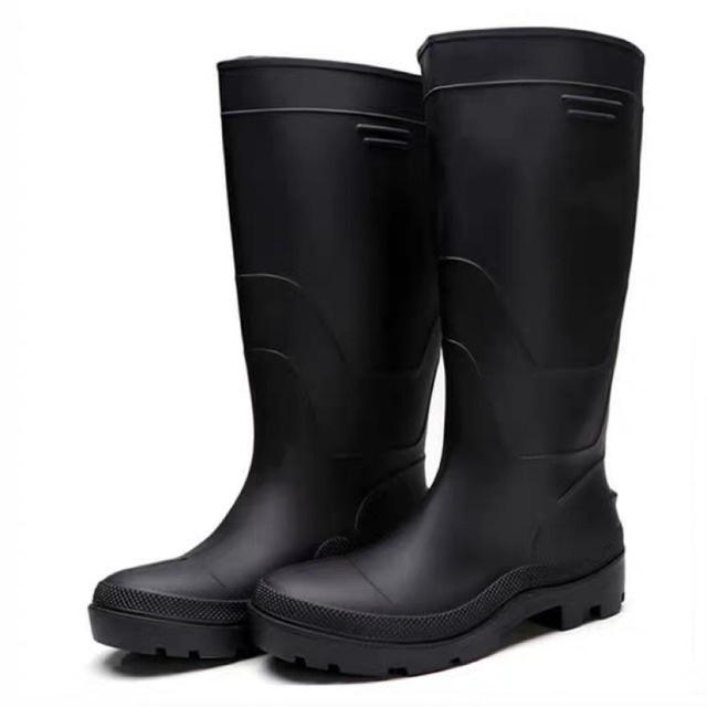 Black PVC Worker Boot Waterproof Rain Boot Knee High Rain Boot Gumboots
