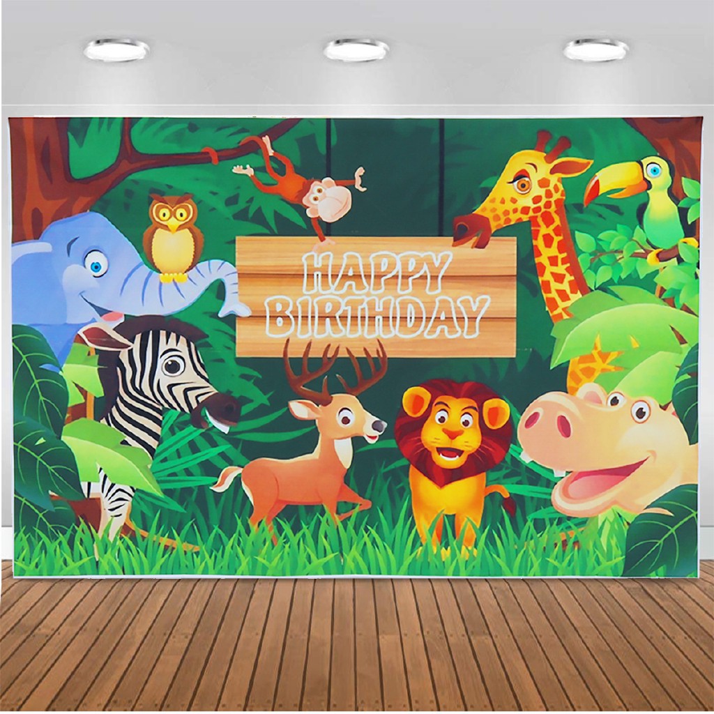 DONGXI Jungle Safari Themed Birthday Banner Background Photography Shopee Philippines