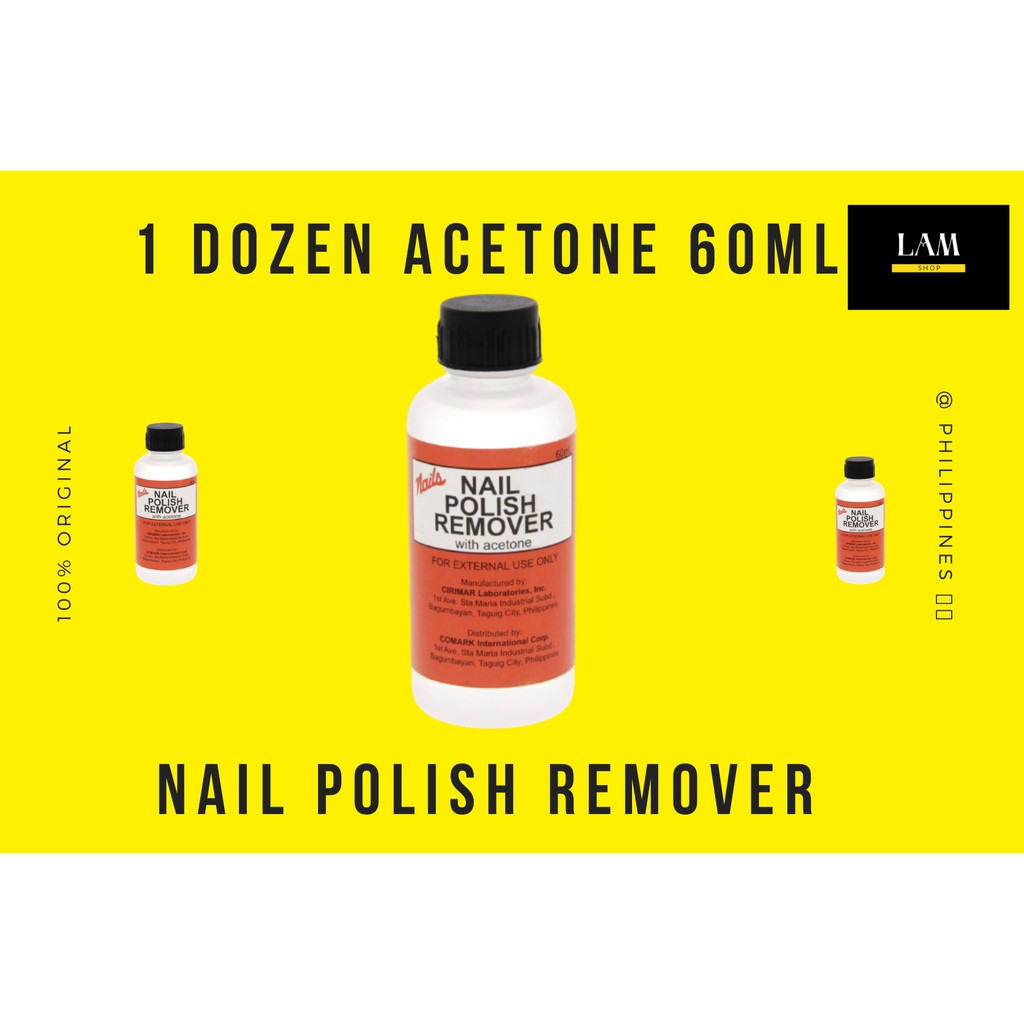 1dozen Acetone Nail Polish Remover 60 ml 1 pack Shopee Philippines