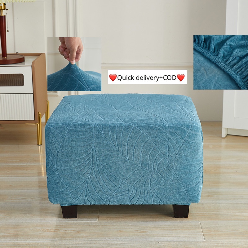 Thickened elastic footstool cover sofa stool cover solid color elastic