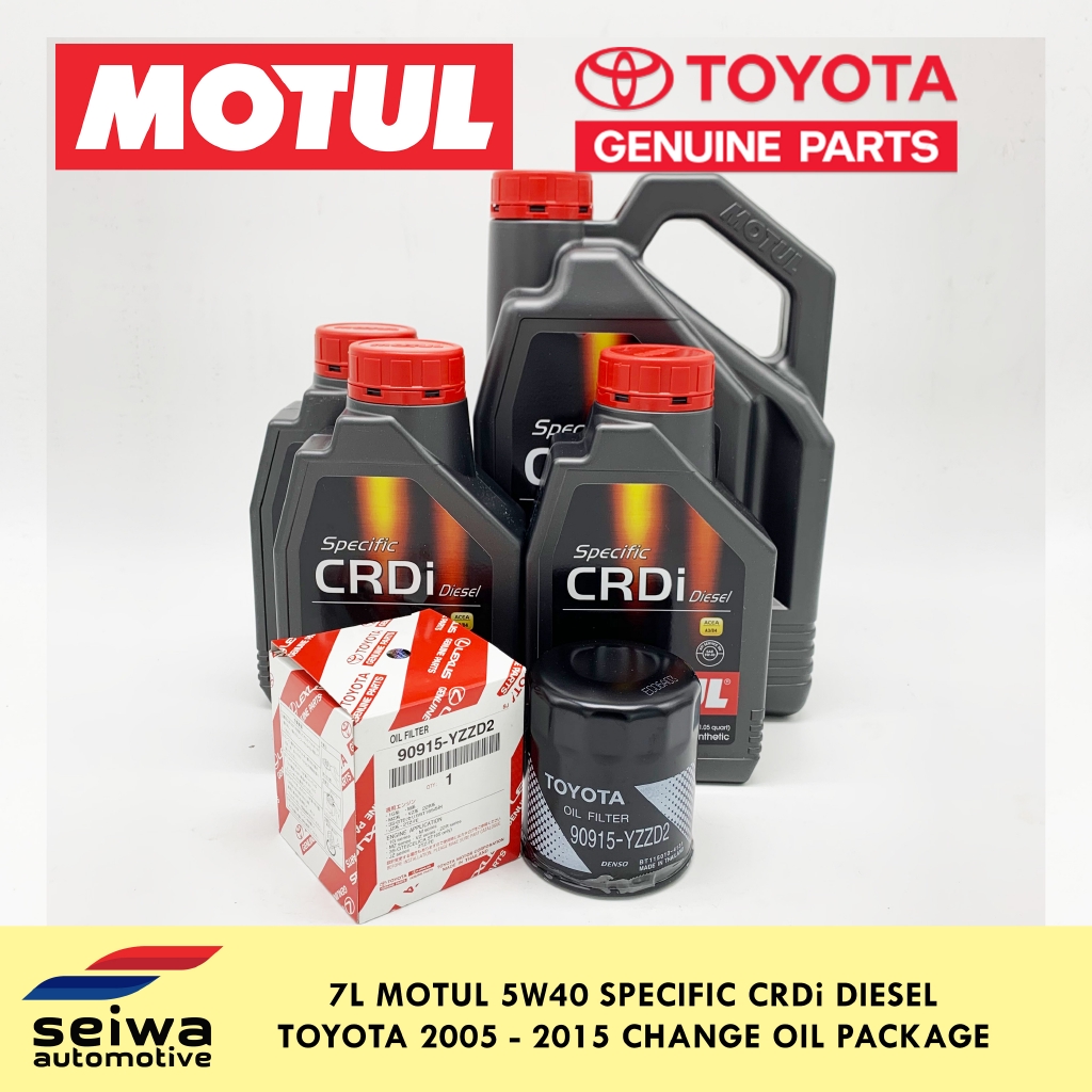 [2005 2015] Toyota Fortuner Change Oil Package Diesel 5W40 Shopee