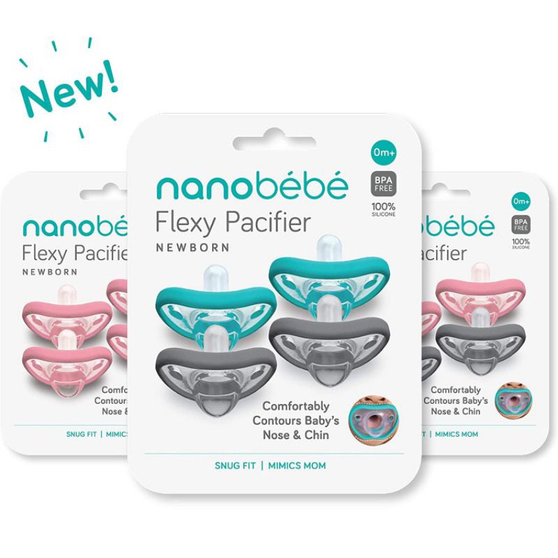 Nanobebe Baby Flexy Pacifier Orthodontic BPA Free Award Winning for