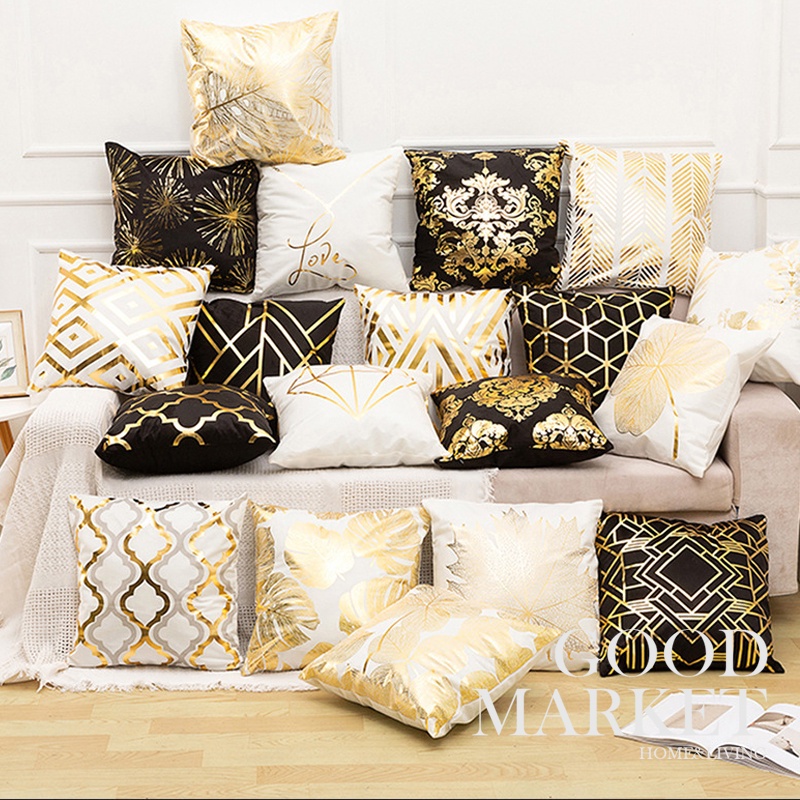 Nordic Pillowcase Classic Gilded Sofa Gold Pillow Case Plush Punda