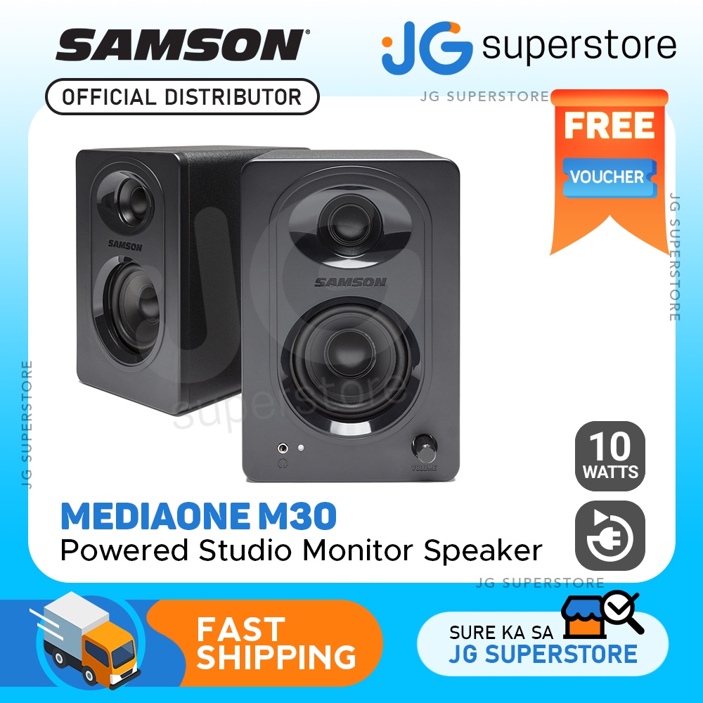 Samson MediaOne M30 Powered Studio Monitors Speakers 10W Power with