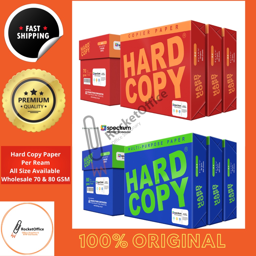 HARD COPY Bond Paper Advance Hardcopy Papel SHORT/LONG/A4 70GSM/80GSM