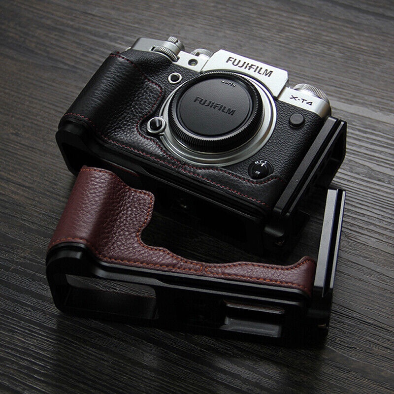 Fujifilm XT4 Lplate Genuine Leather Camera Case Bag Half Cover For