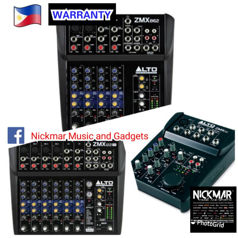 Alto ZMX122FX Alto ZMX52 Alto ZMX862 passive mixers pro audio mixer