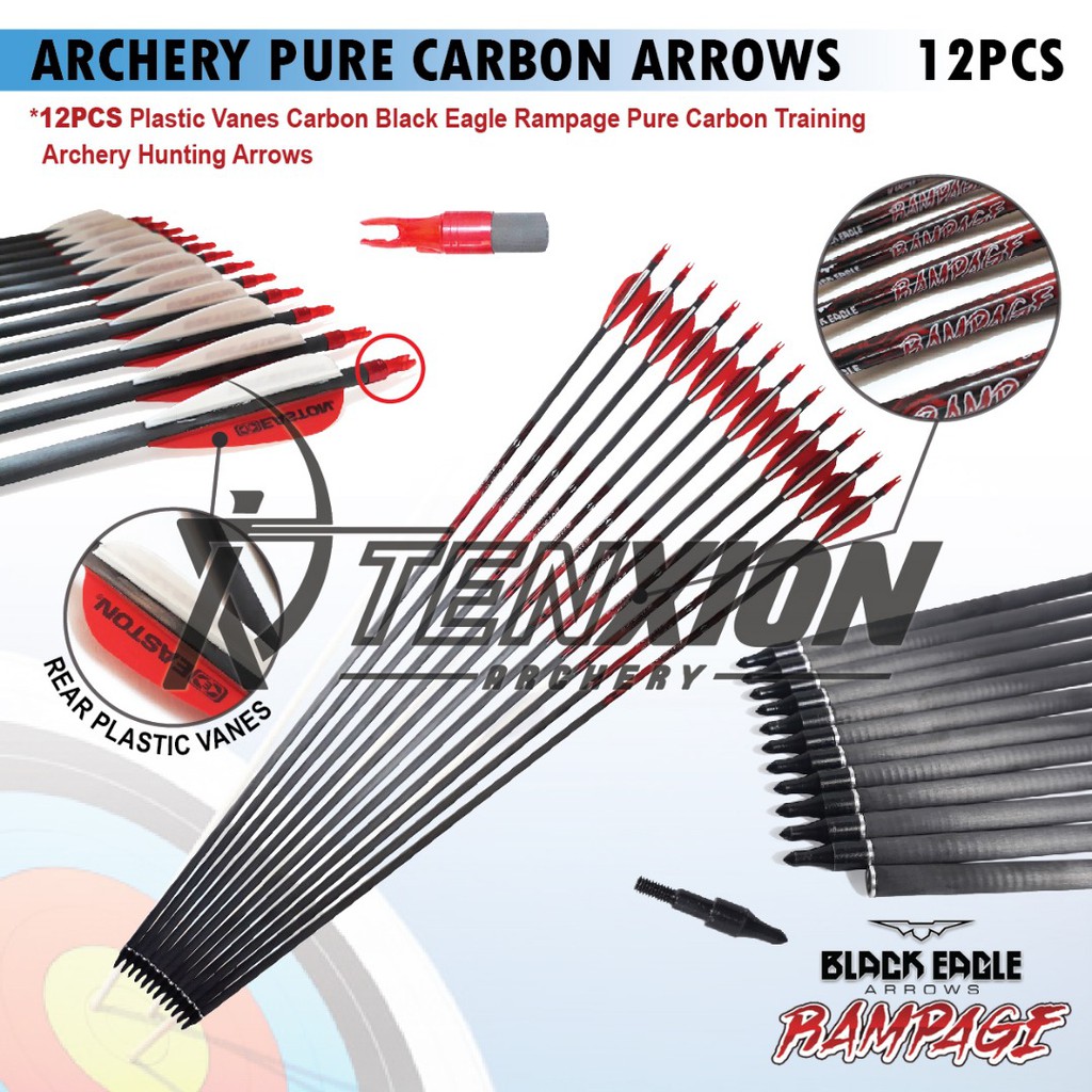 Black Eagle Rampage Easton Vanes SP 600 ID 6.2mm Pure Carbon Arrow