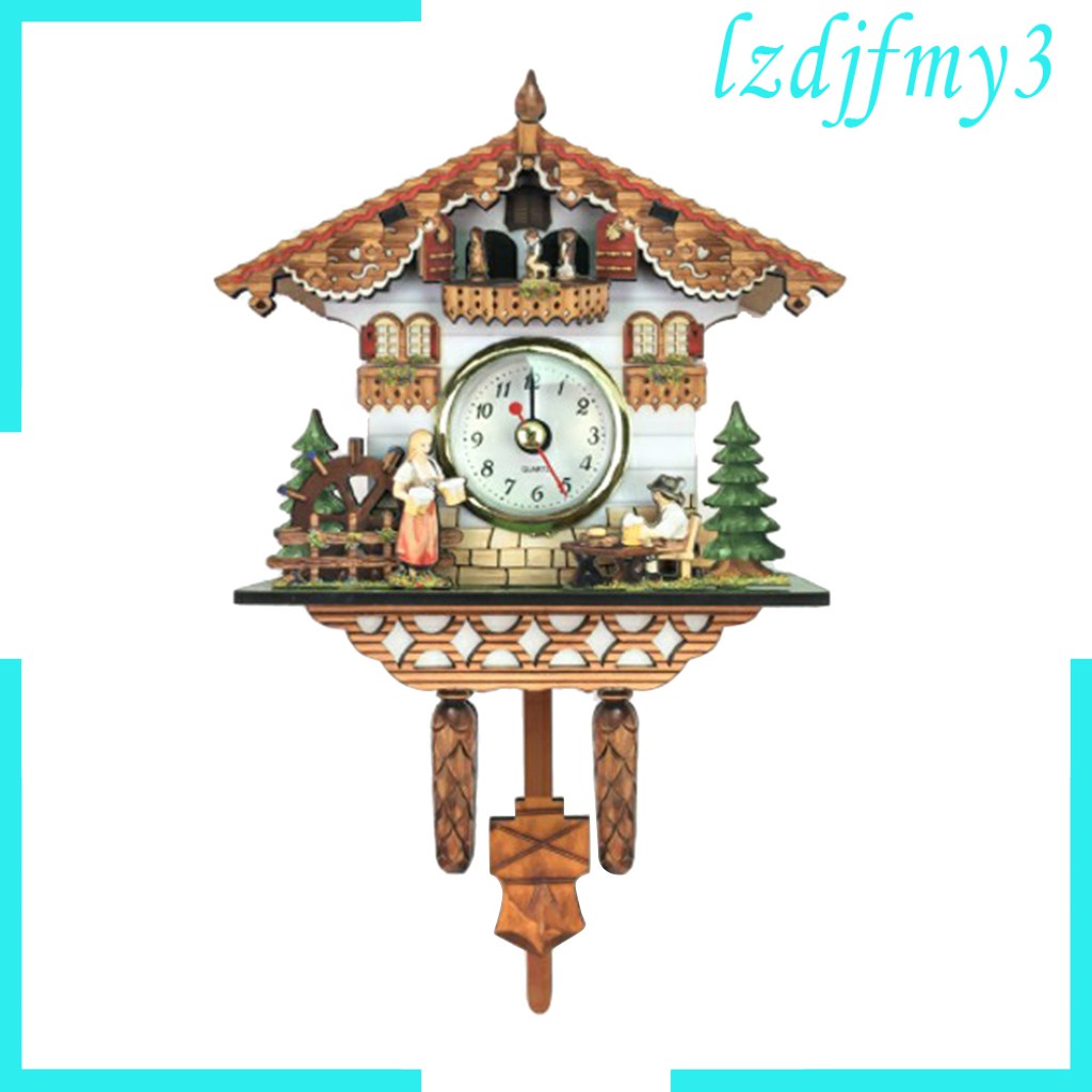 Cozylife Antique Cuckoo Wall Clock Vintage Wooden Clock Home Decor