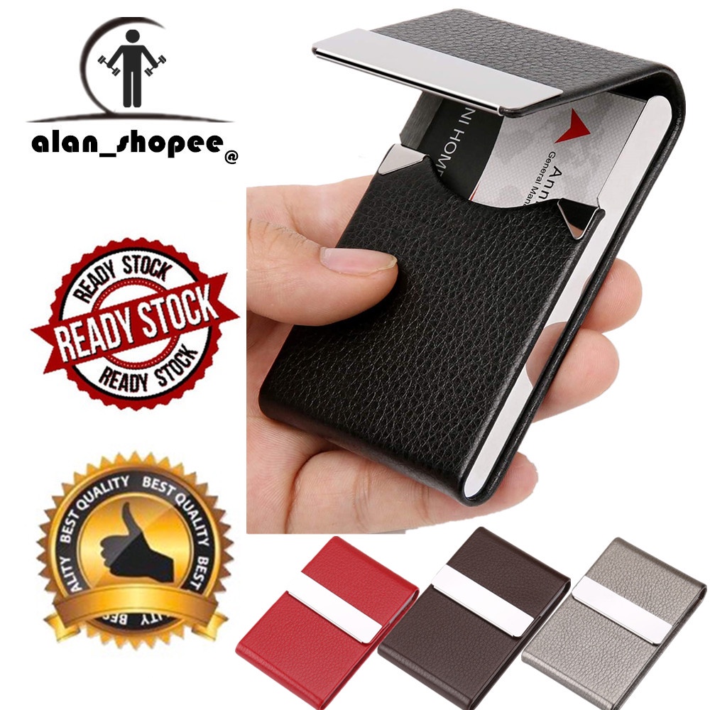 Business Card Holder Case PU Leather Business Name Card Case Slim
