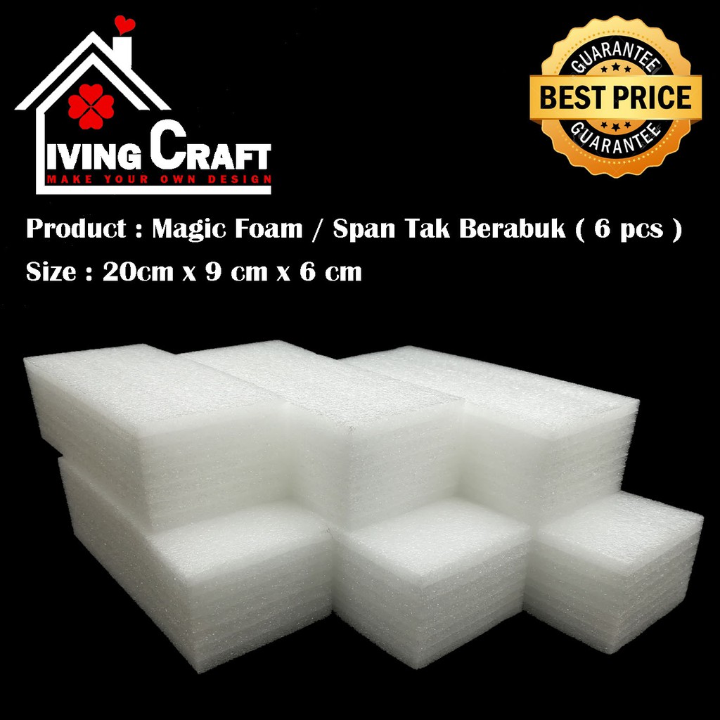 6 pcs White Magic Foam / Span Tak Berabuk / PE Floral Foam / PE Foam