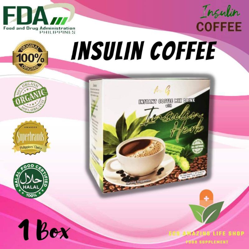 1 BOX MS. G INSTANT COFFEE WITH MIX DRINK WITH INSULIN HERB COFFEE 10