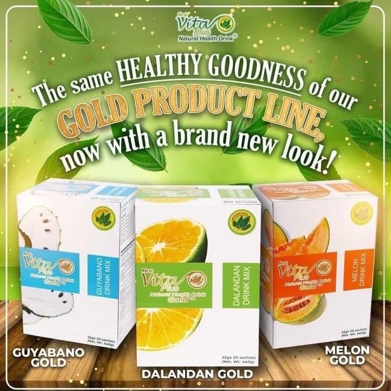 100 Authentic First Vita Plus Gold (Guyabano, Dalandan, Melon