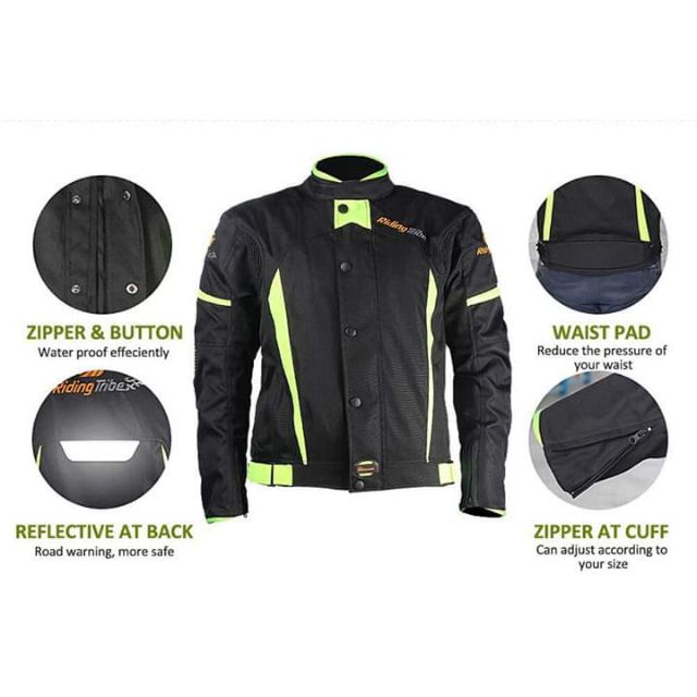 RIDING TRIBE JACKET MOTORCYCLE SAFETY JACKET (6 SAFETY PADS) Shopee