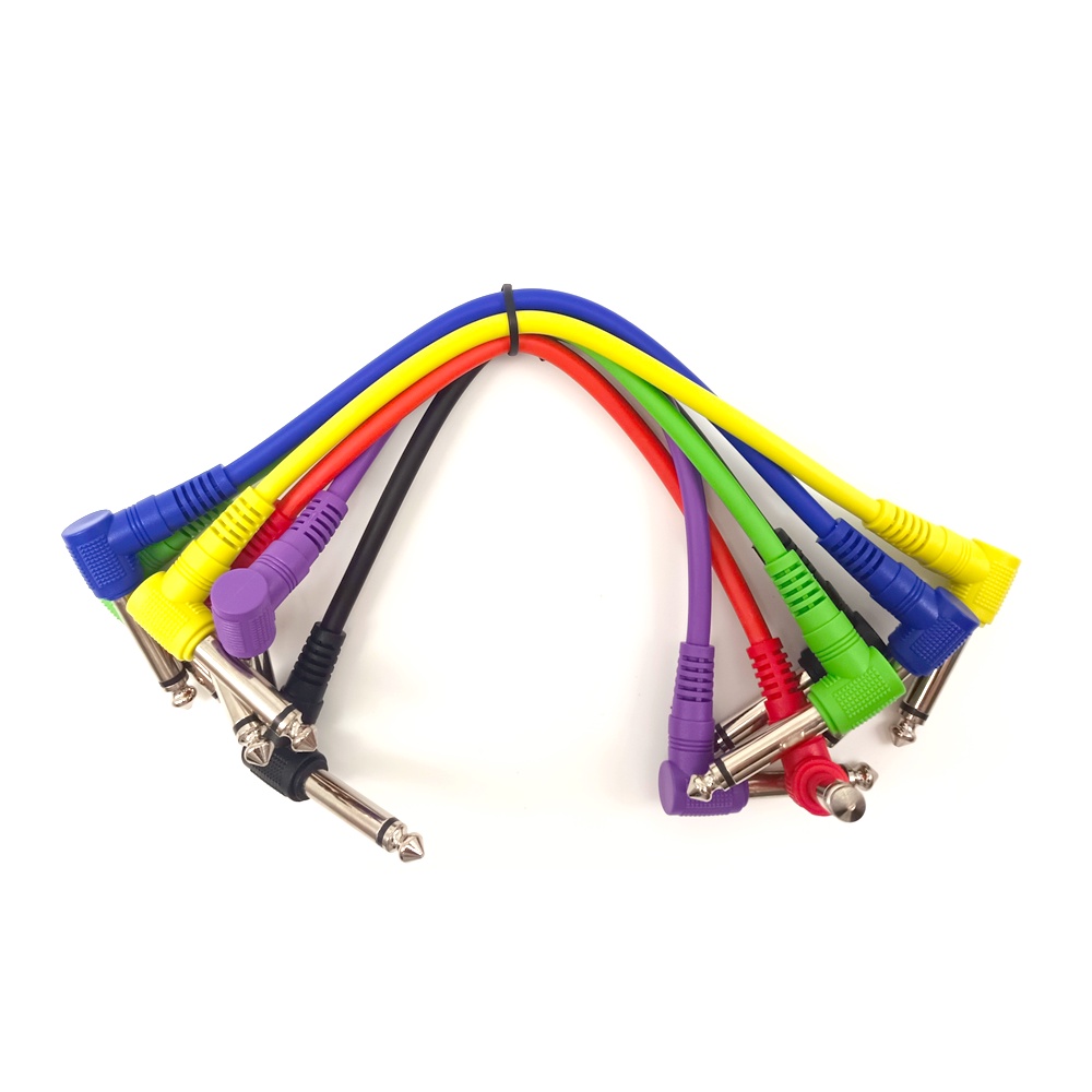 6Pcs/set Effect Pedals Patch Audio Cable Leads 6.35 Angled Plug Low