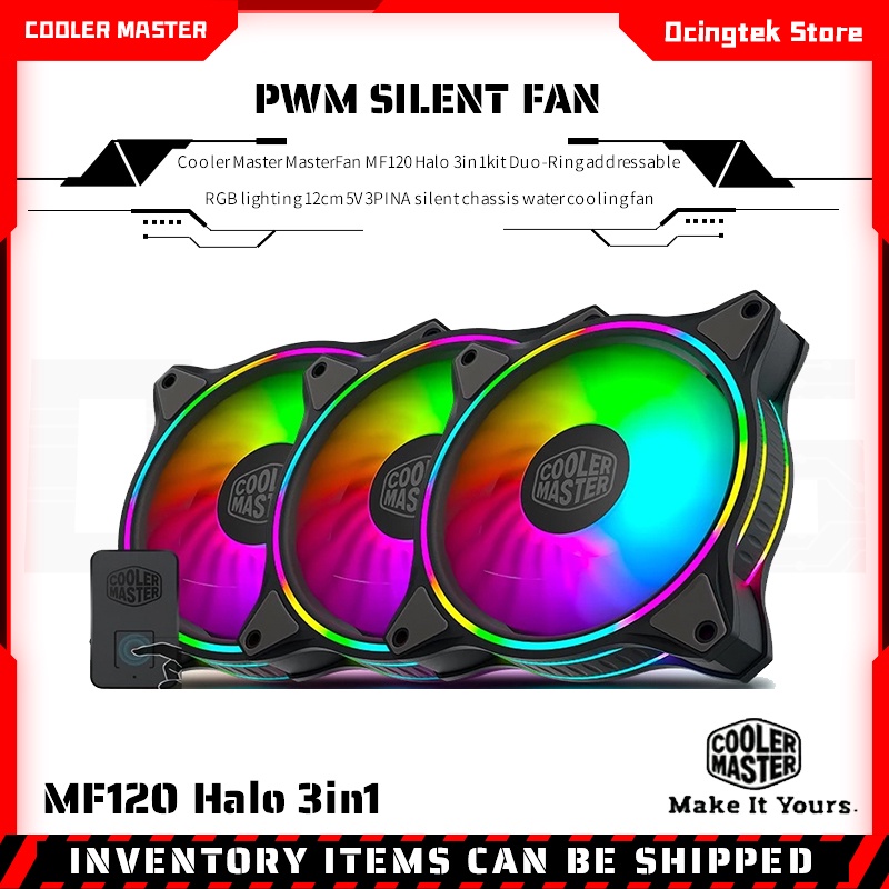 Cooler Master MF120 HALO 3 in 1 KIT 12cm 5V 3PIN ARGB PWM quiet fan CPU