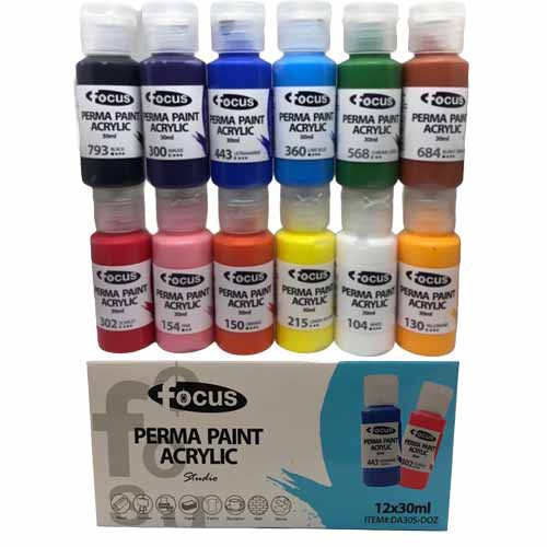 Focus Perma Paint Acrylic Paint Set DA30 x12 Shopee Philippines