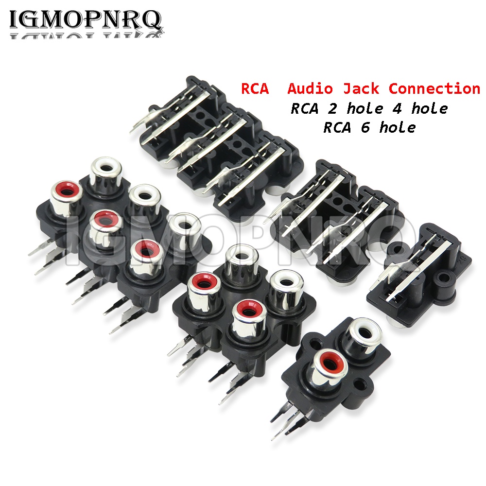 5PCS 2/4/6 hole AV audio input jack connector Female stereo audio jack