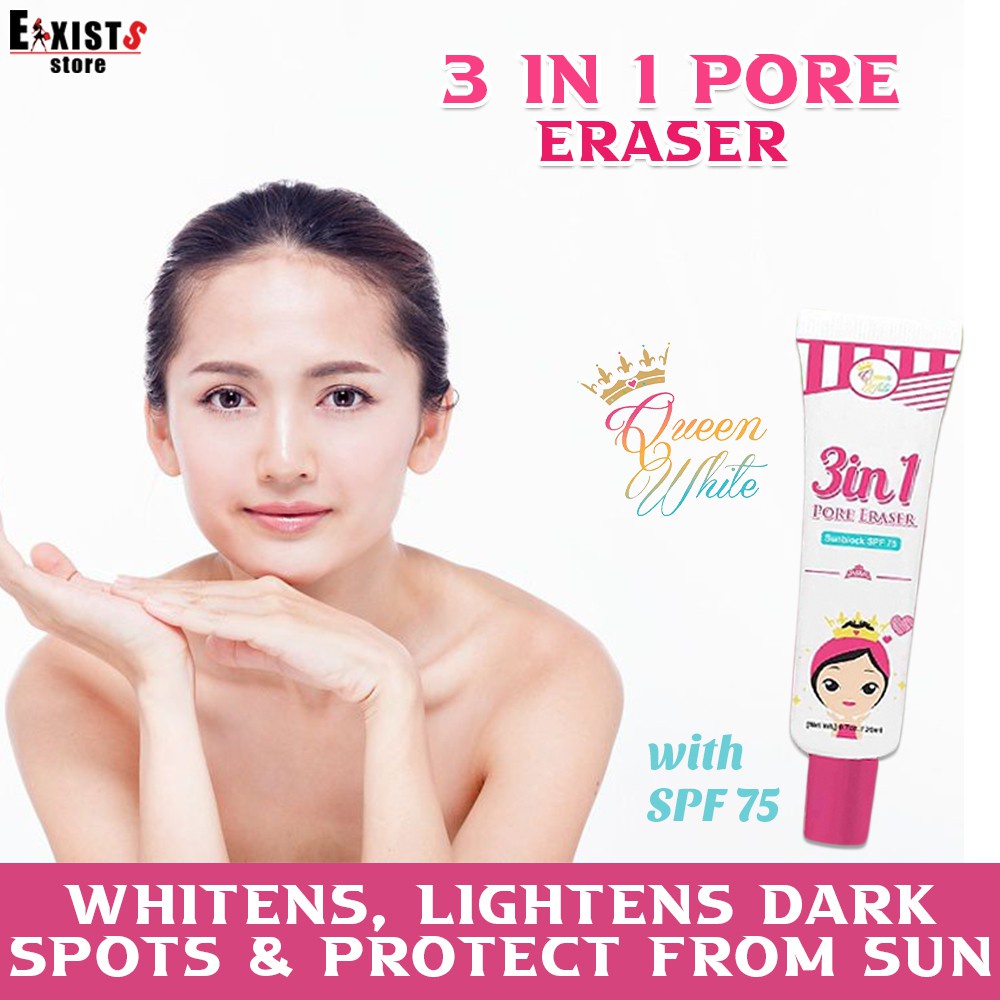 Queen White 3 In 1 Pore Eraser Sunblock With Spf75 Pore Minimizer
