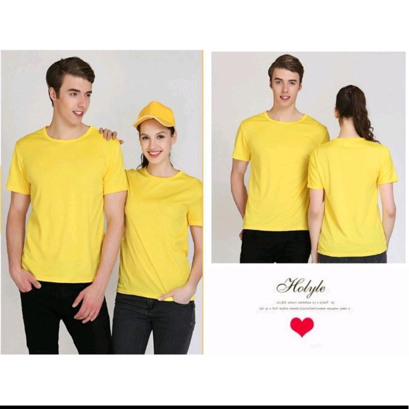 LEMON YELLOW Active/Drifit Tshirt Unisex Round Neck Athletic American