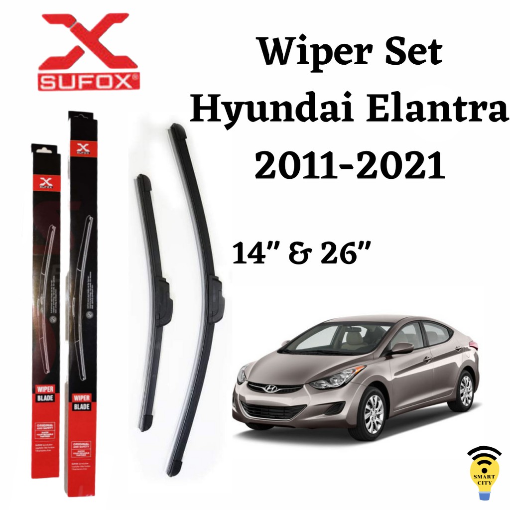 SUFOX Wiper Blade Hyundai Elantra 20112021 Set Universal Banana Type