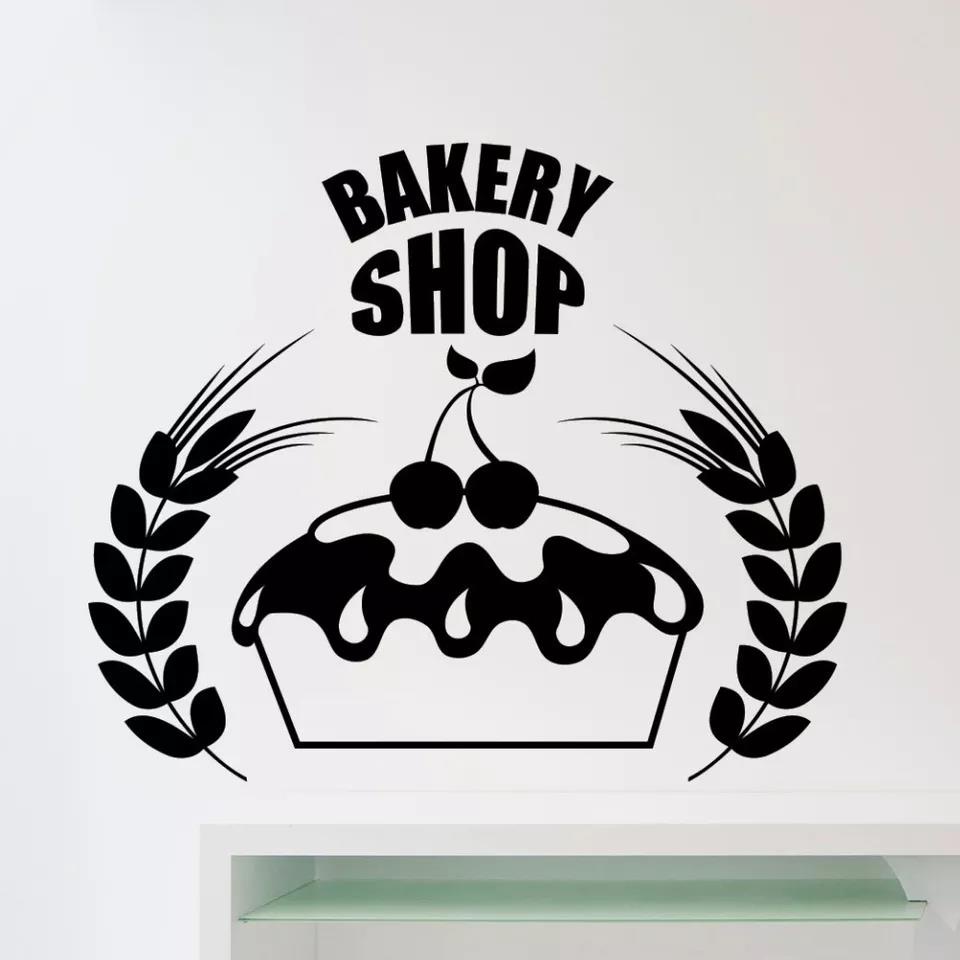 Cakes Bakery Shop Logo Wall Sticker Kitchen Cafe Wall Window