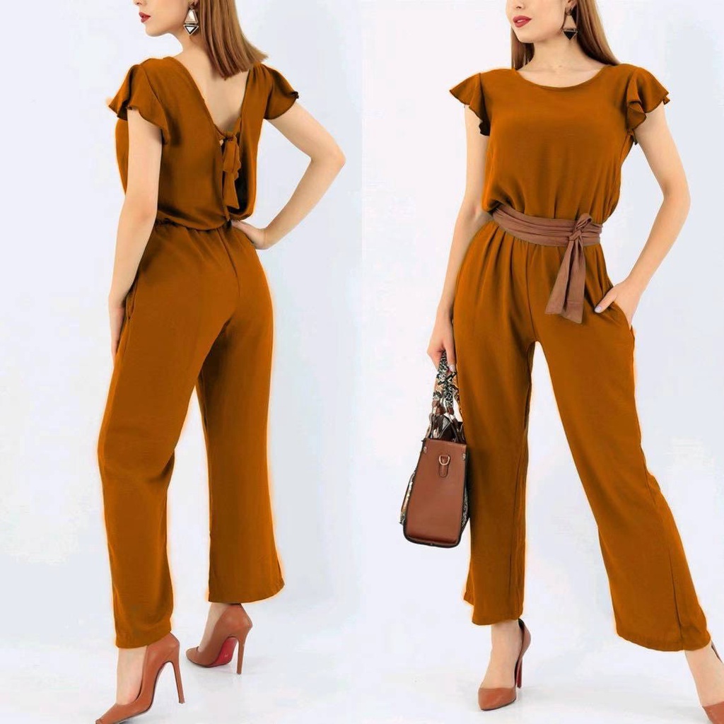 korean formal jumpsuit casual party bangkok baho summer sexy back