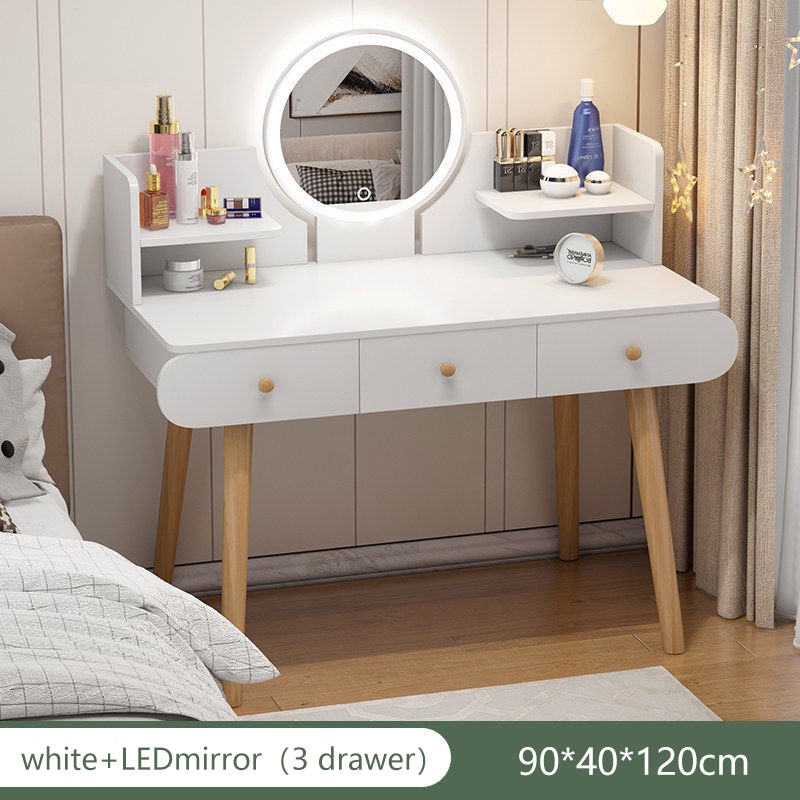 [LED light]Vanity Table with Mirror Dressing Table with Mirror for Make