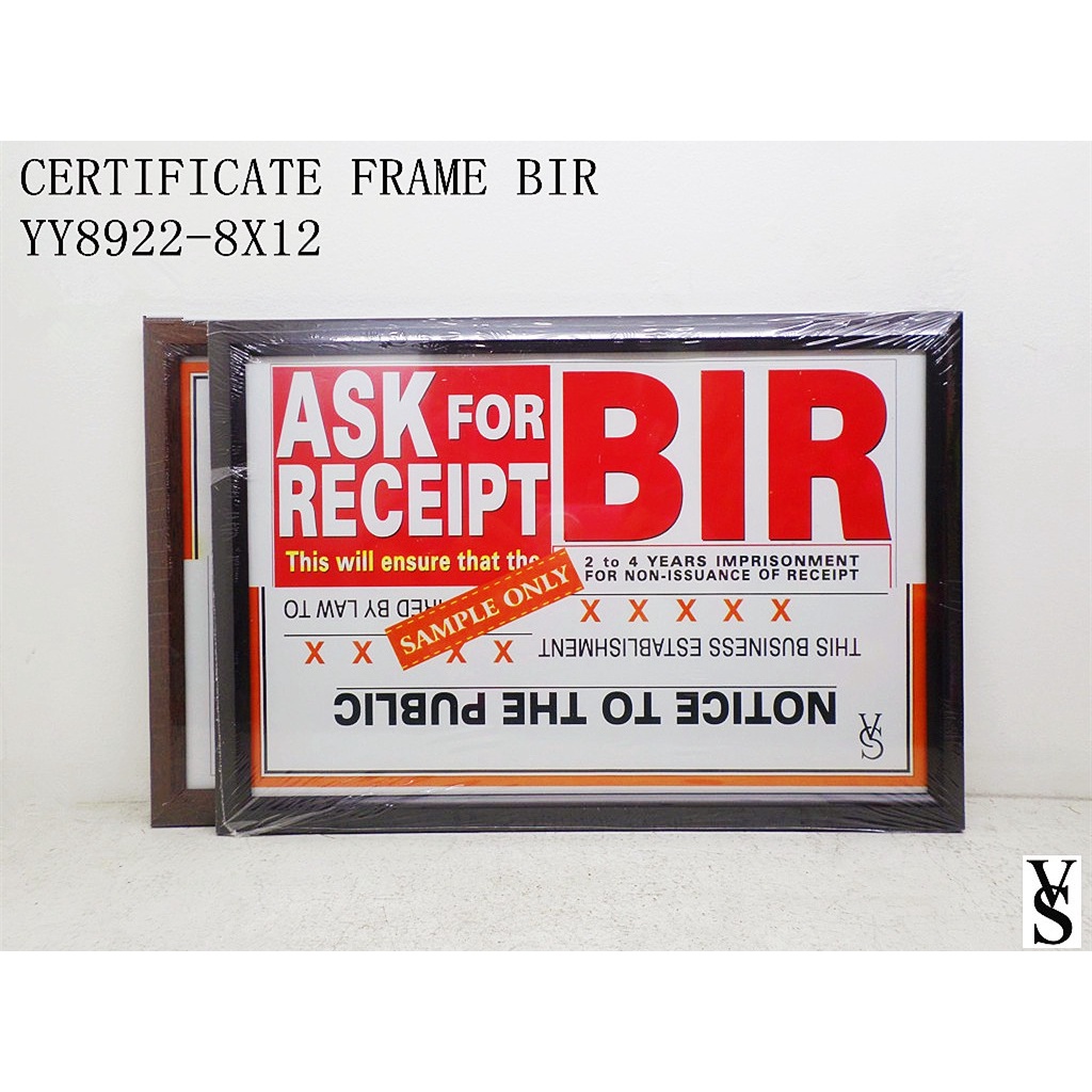 [VS] CERTIFICATE FRAME BIR WOODEN 8X12 Inches (YY8203/YY8922/83158X12