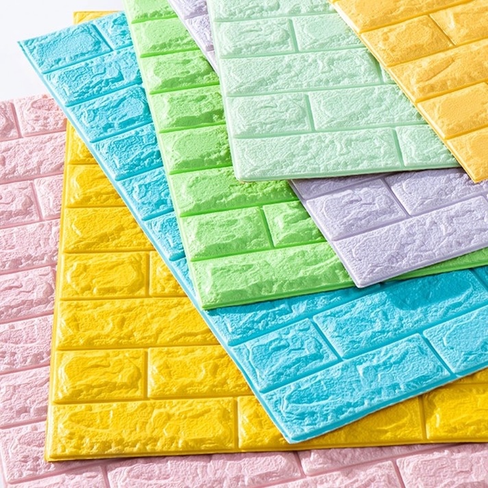 Five Colors Self Adhesive Foam Wallpaper 3D Brick Wall Panel Living
