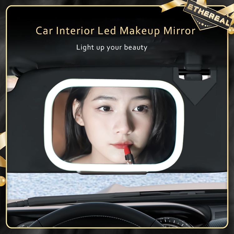 Led Car Vanity Mirror Makeup Mirror Rechargeable Sun Visor Mirror
