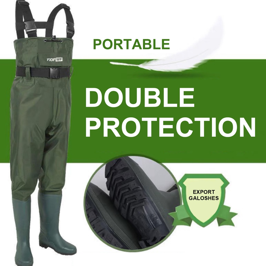 Fishing Chest Wader Pants Boots Waterproof Adjusting belt Shopee