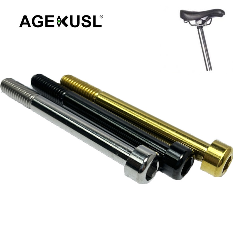 AGEKUSL Bike Seatpost Clip Screw Saddle Clamp Bolt Titanium Use For