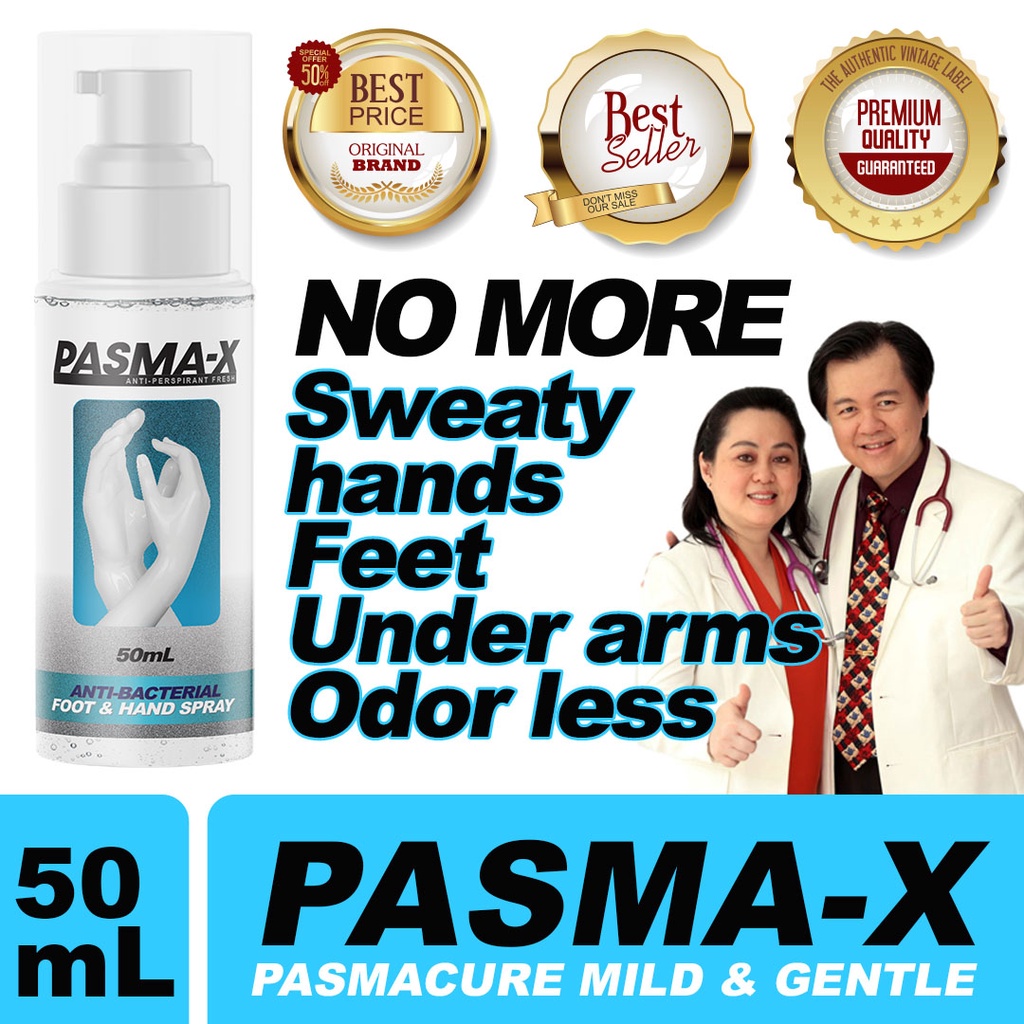 PASMA X ANTIBACTERIAL FOOT, HAND & UNDERARM SPRAY 50ML PASMA GONE