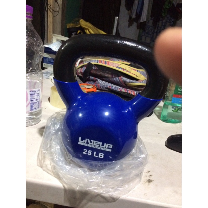 Kettlebell kettle bell pure metal vinyl coated 25lbs 25 lbs Shopee