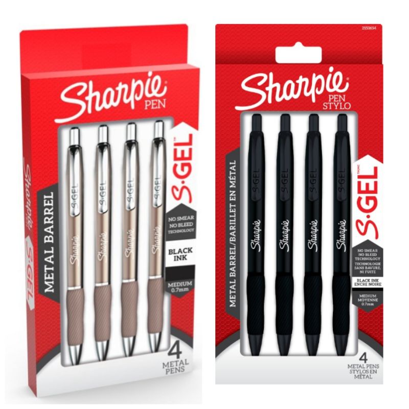 Sharpie SGel, Gel Pens, Sleek Metal Barrel, Medium Point (0.7mm