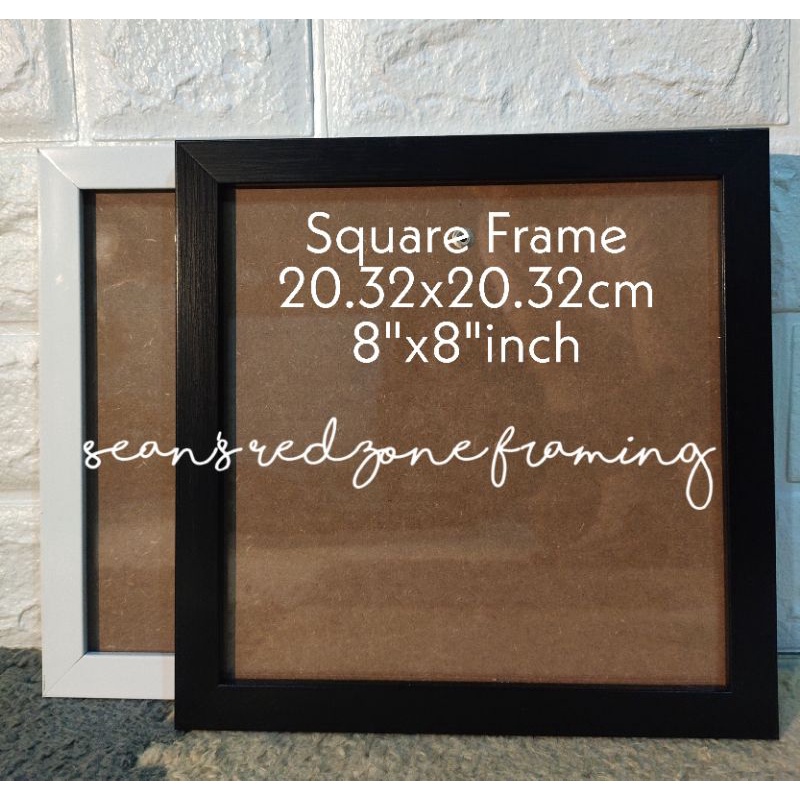 Square Picture Frame 8x8"in (20.32x20.32cm) With Matting and Without