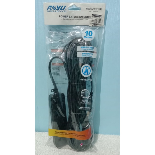 Royu Wires & Devices Power Extension Cord (10 Meters) Shopee Philippines