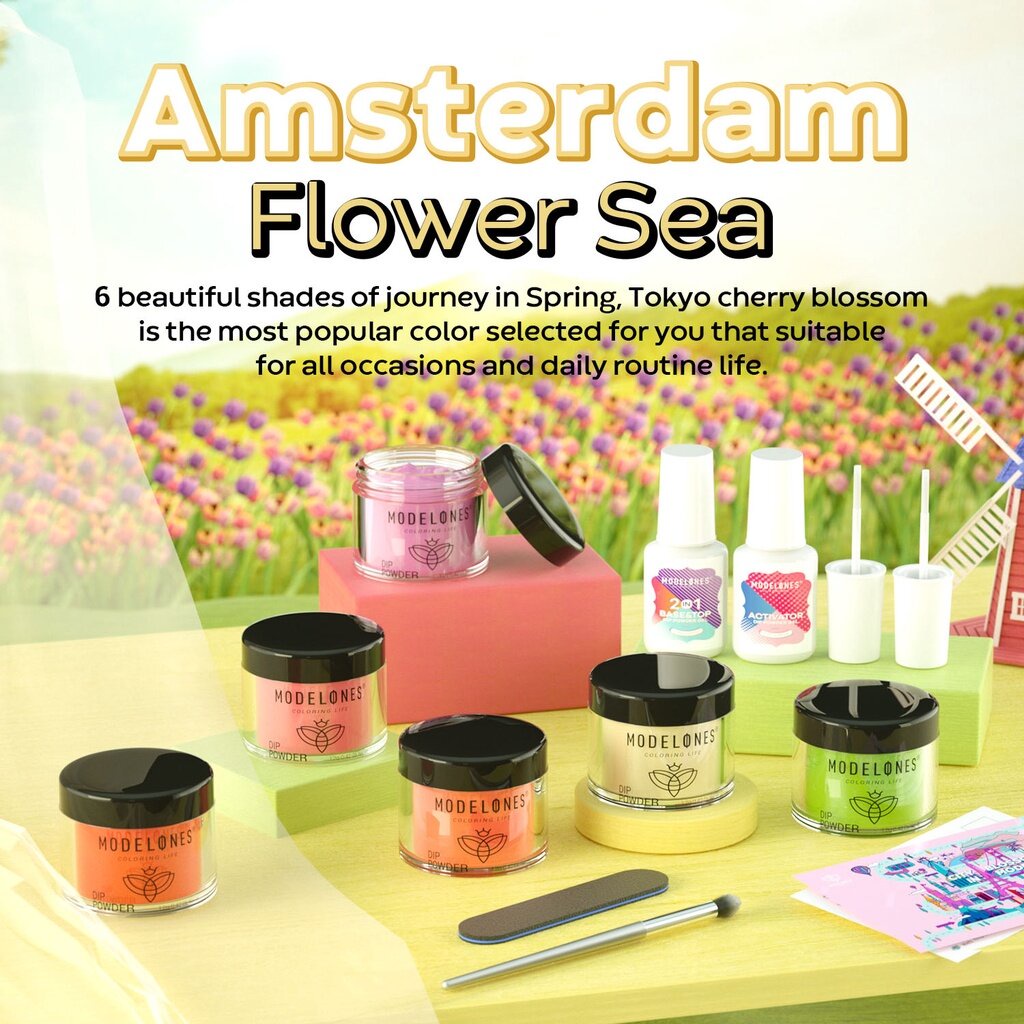 Modelones Dip Powder Nail Kit StarterMODELONES 6 Colors Amsterdam