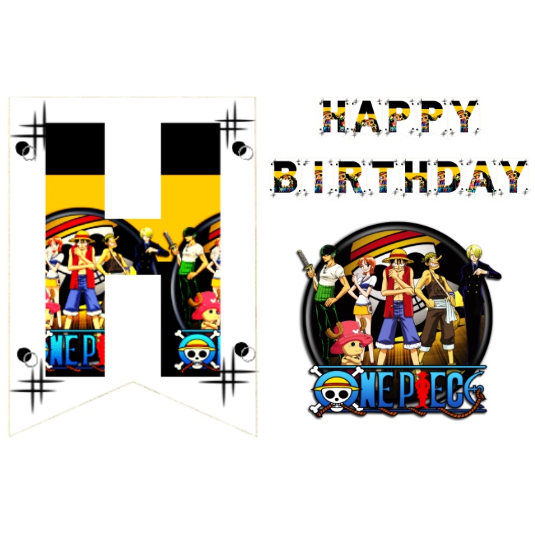 PIN IT ONE PIECE Happy Birthday Banner Party Decorations | Shopee
