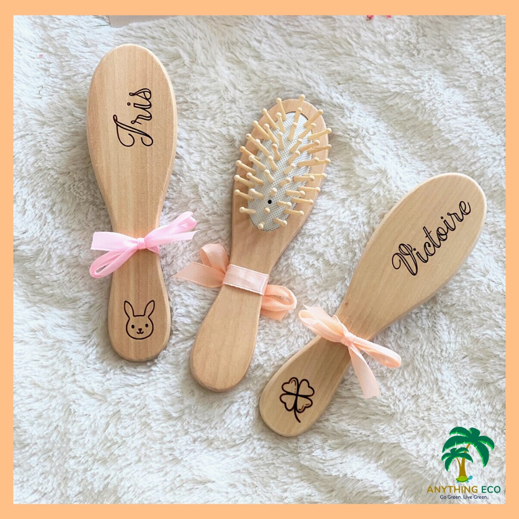 Personalized Wooden Hairbrush (Bridesmaid Gift / Wedding / Debut