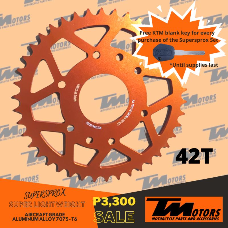 KTM Duke/RC 390/200 45T Rear Sprocket Aircraft Grade Aluminum 7075T6 with Dominar