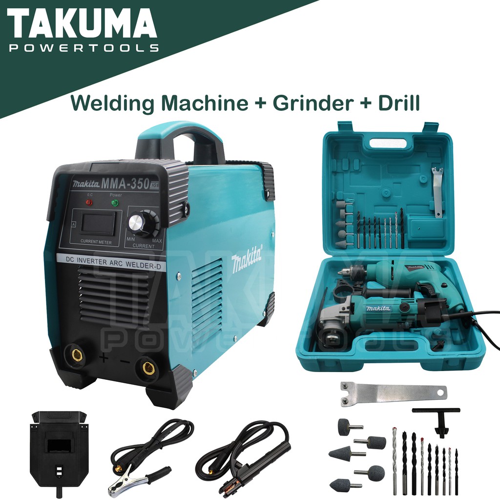 Makita MMA350 Welding Machine + 2in1 Makita Drill and Grinder A