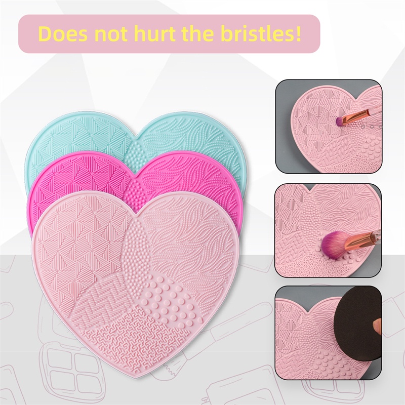 Heart Shape Silicone Makeup Brushs Cleaner Cosmetic Washing Brush