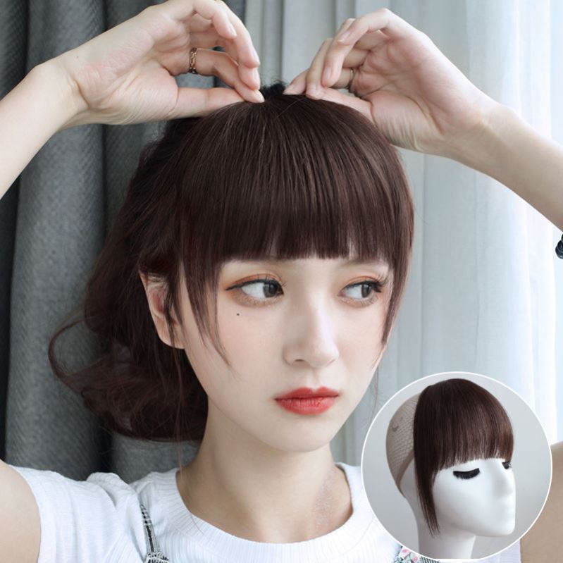 New fake bangs twodimensional high hairline replacement forehead wig