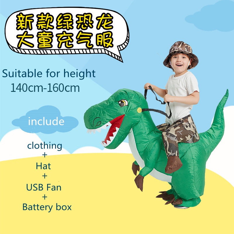 Velociraptor T REX Mascot Inflatable Costume For Kids Anime Halloween Costumes Dinosaur Birthday