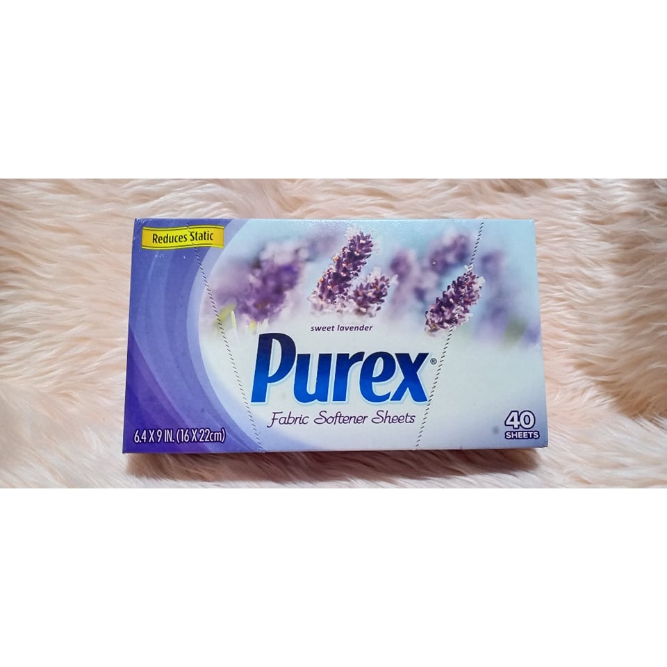 Purex Fabric Softener Dryer Sheets, Sweet Lavender, 40 sheets Shopee