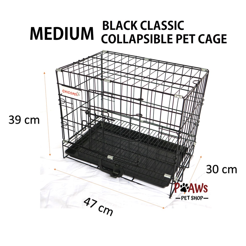 Pet Cage, Medium Dog Cat Foldable Collapsible crate 47x30x39cm with