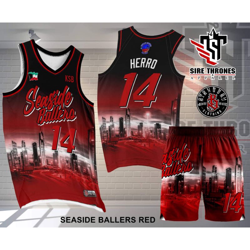 Basketball Jersey Design Sublimation 2023 SEASIDE BALLERS RED JERSEY